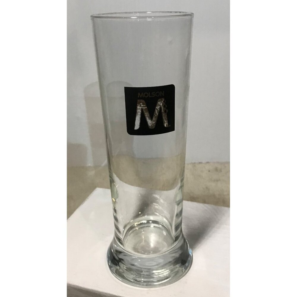 Molson M Beer Glass 16 Oz Tall Clear Glassware Collectors Item